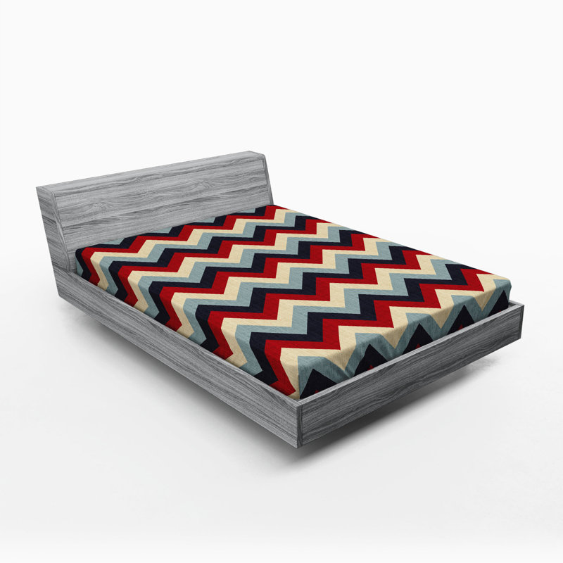 Microfiber Chevron Fitted Sheet, Full Fitted Sheet