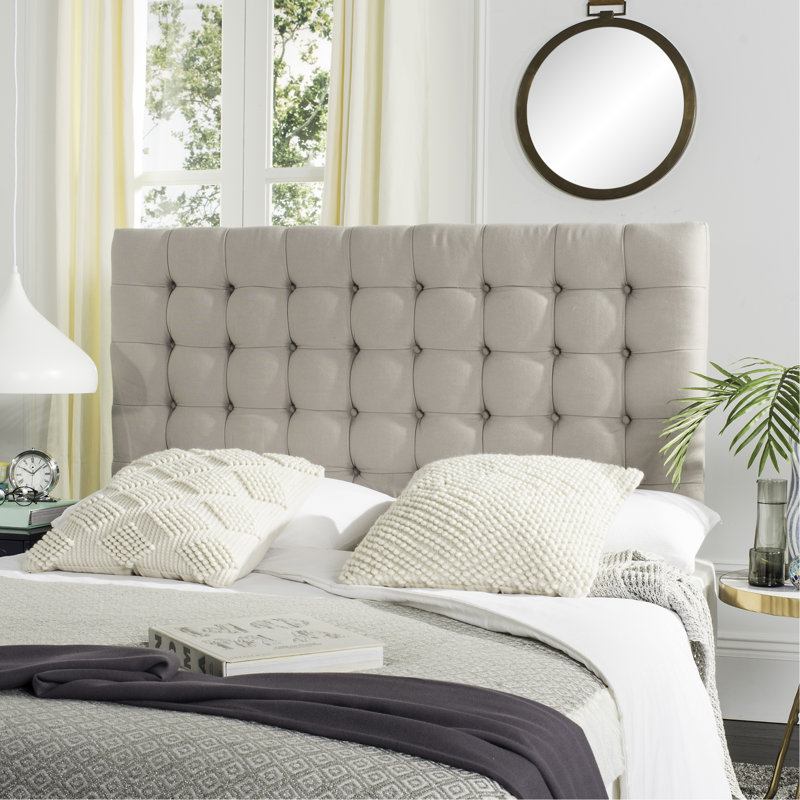 Upholstered Headboard, Beige Linen, King