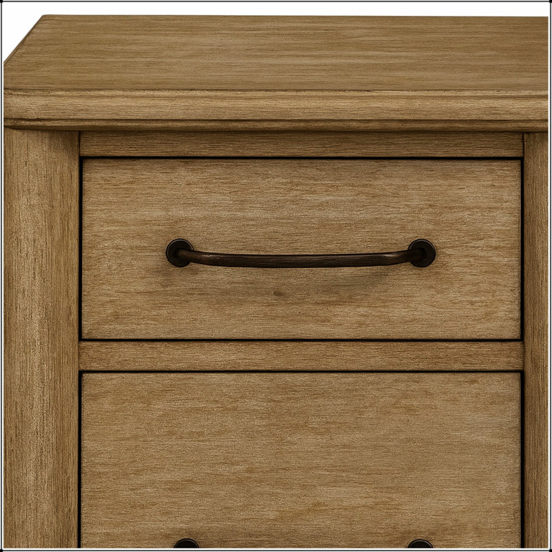 Classeur durable à 2 tiroirs avec placages Mindi pour une finition élégante en grain de bois et un rangement efficace des documents
