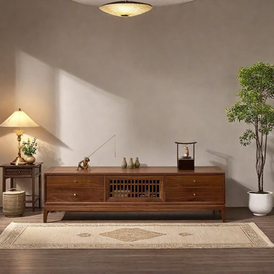 Black walnut new Chinese-style TV cabinet