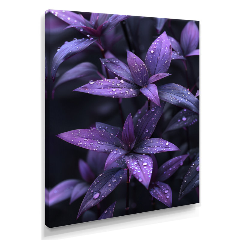 «Mauve noir parfumé», impression d'art mural en bambou, Toile tendue, H 32 po x l 24 po x P 1 po