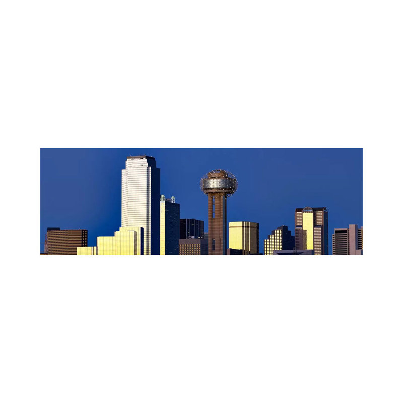 Skyscrapers in a City, Reunion Tower, Dallas, Texas, USA 1 Piece Wrapped Canvas Panoramic Wall Art