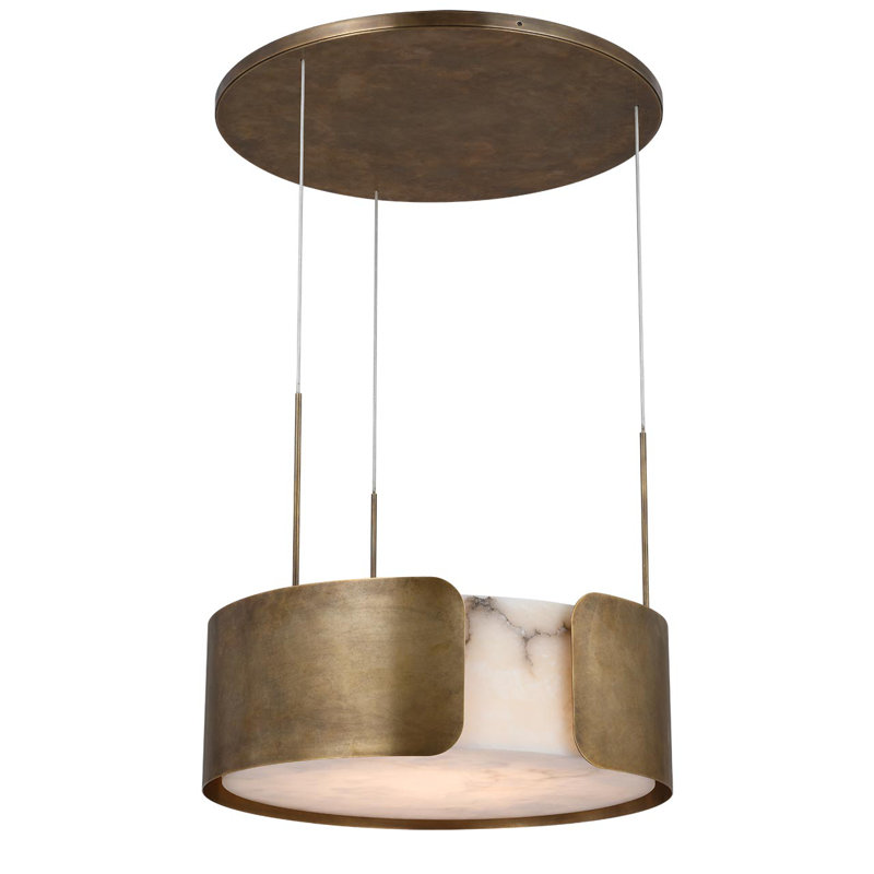 Anne-Marie Barton Armise 28" Drum Chandelier, Mottled Brass
