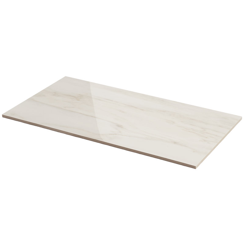 Everstone 12" x 24" Polished Marble Look Porcelain Floor and Wall Tile, Dolomite Snow