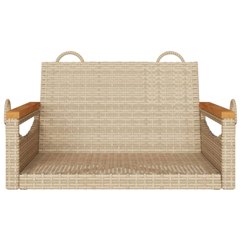 Ebern Designs Swing Bench 24.8"X24.4"X15.7" Poly Rattan, Black
