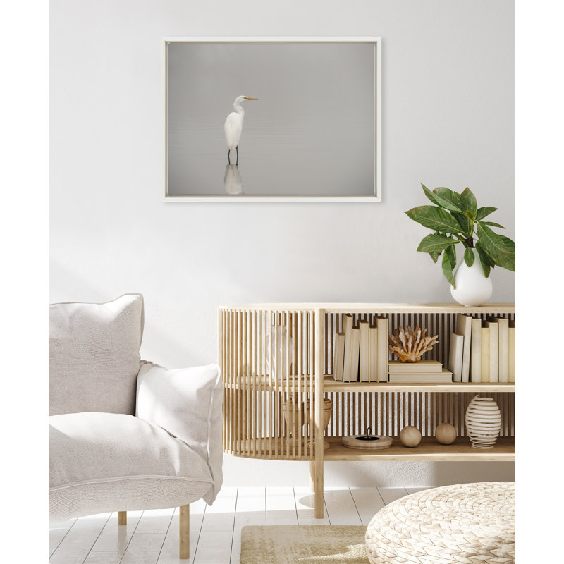 «Great White Egret» par Crystal Lynn Collins, reproduction d'art sur toile encadrée, L 24 po x H 18 po
