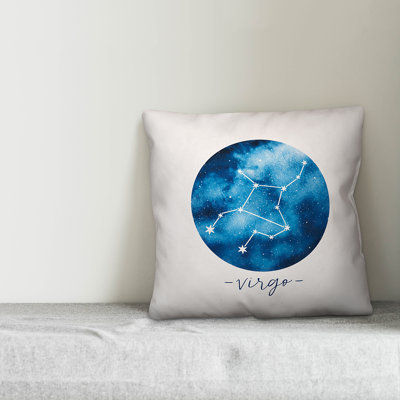 Virgo Zodiac Sign Throw Pillow