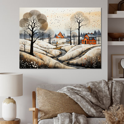 Atrice Farmhouse Farm Winter Pointillism I - impression
