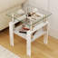 Ensemble de 2 tables basses gigognes avec plateau en verre-219329320-219329323