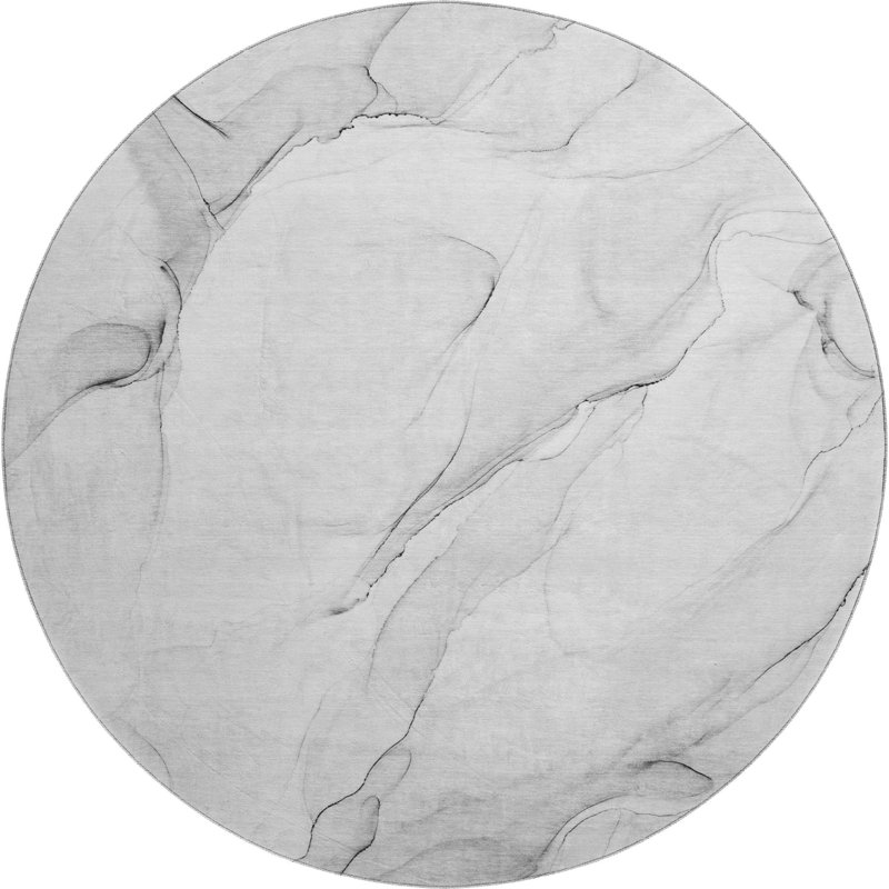 Premium Machine Washable Cerrito AMF515 Gray Rug, Round 8'