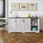 Yazeed Rustic Ridge Washed White 4 Door Sideboard Storage Cabinet