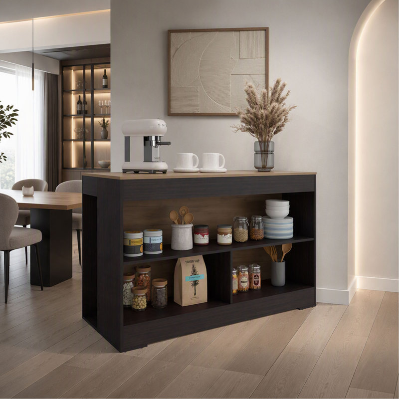 Îlot de cuisine Wenge, Brown, H 34,8 po x l 54,3 po x P 23,6 po