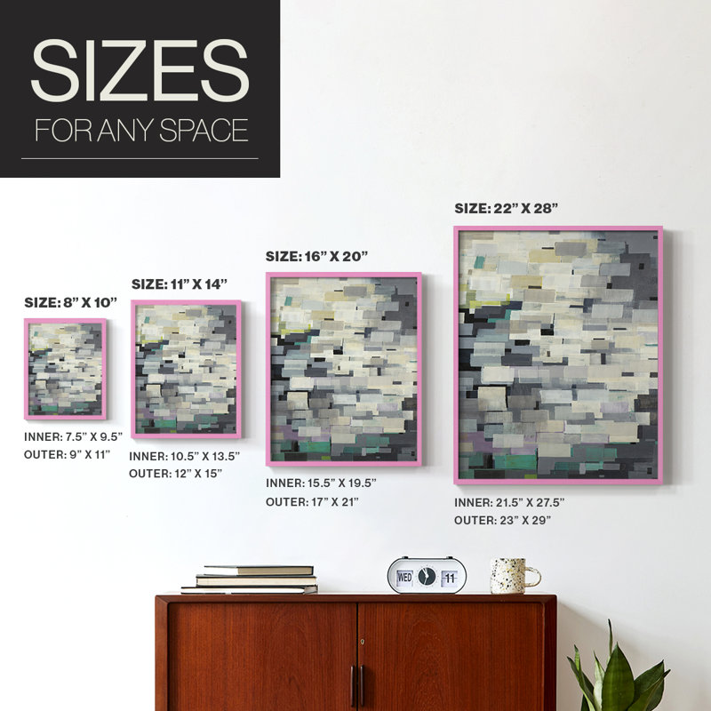 Reproduction encadrée de pièces de puzzle V2 - bois massif, Rose, H 10 po x l 8 po