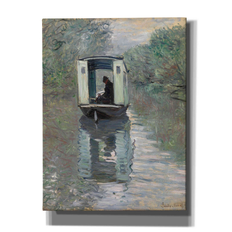 «The Studio Boat» par Claude Monet, reproduction sur toile tendue, H 16 po x l 12 po x P 0,75 po