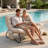 Oversized Double-Person Papasan Loveseat With Side Pockets-1395845079