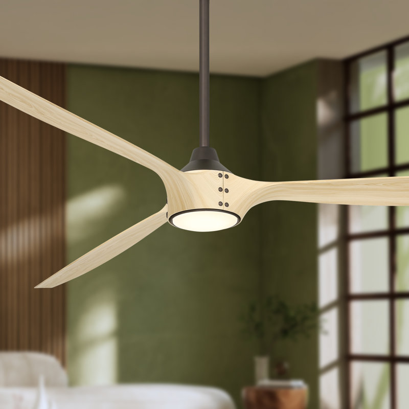 Ventilateur de plafond intelligent 84 "Pierce, Bois blanc, Bronze