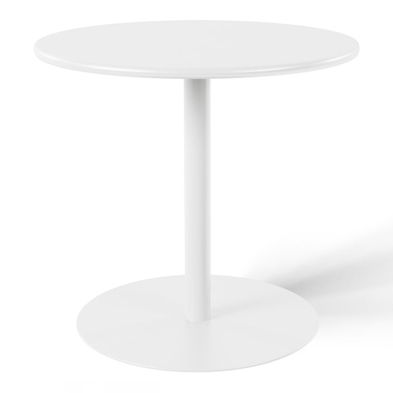 Outdoor Round Bar Table, White