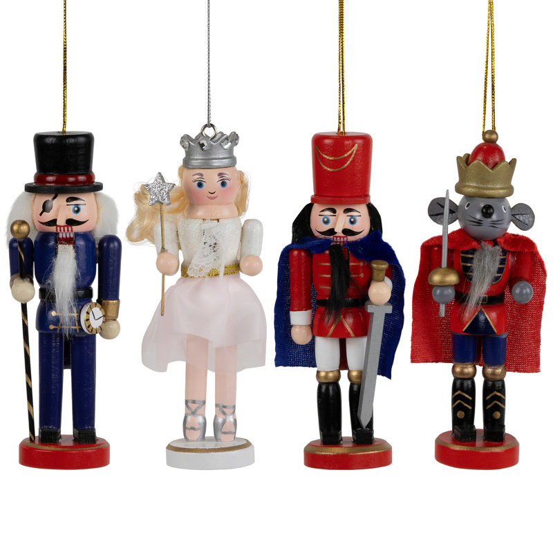 The Nutcracker Suite Christmas Figures - 5.25" - Red And Blue - Set Of 4