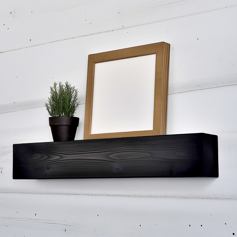Tablette murale décorative en bois, Noir