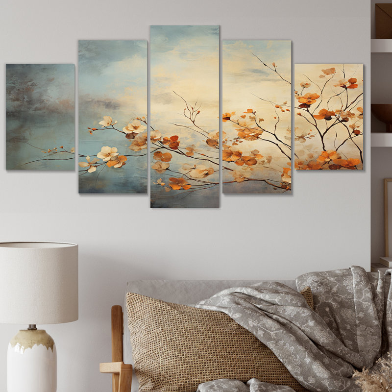 Sky Skyline Enigma II - impression sur toile florale - 5 panneaux