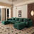 Cath 4-Seat Chenille Fabric Upholstered Sectional Sofa With 2 Ottoman-670162003