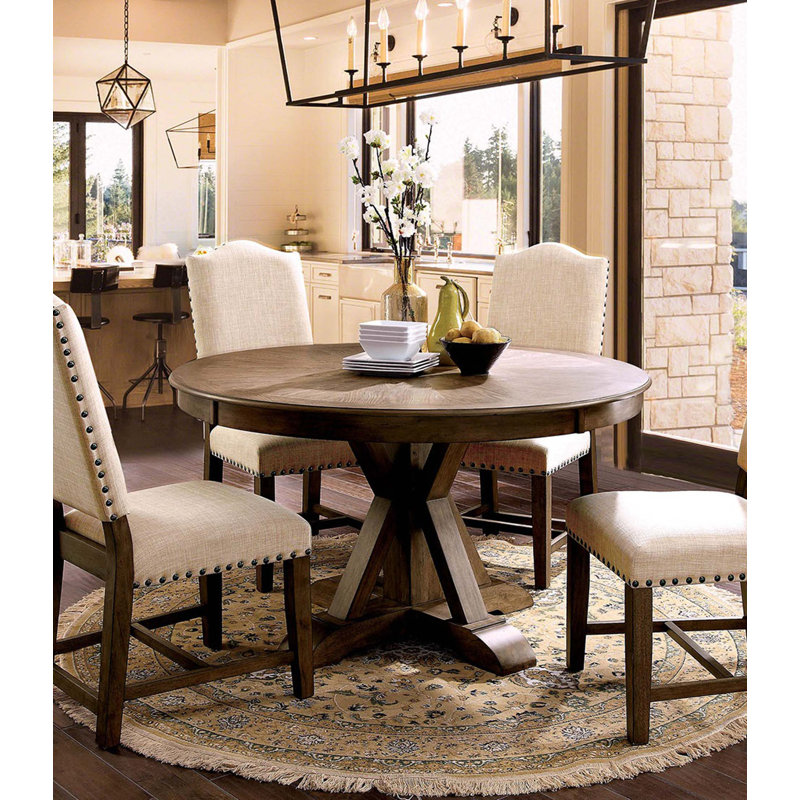 Mobilier de salle à manger rembourré en tissu 5 pièces