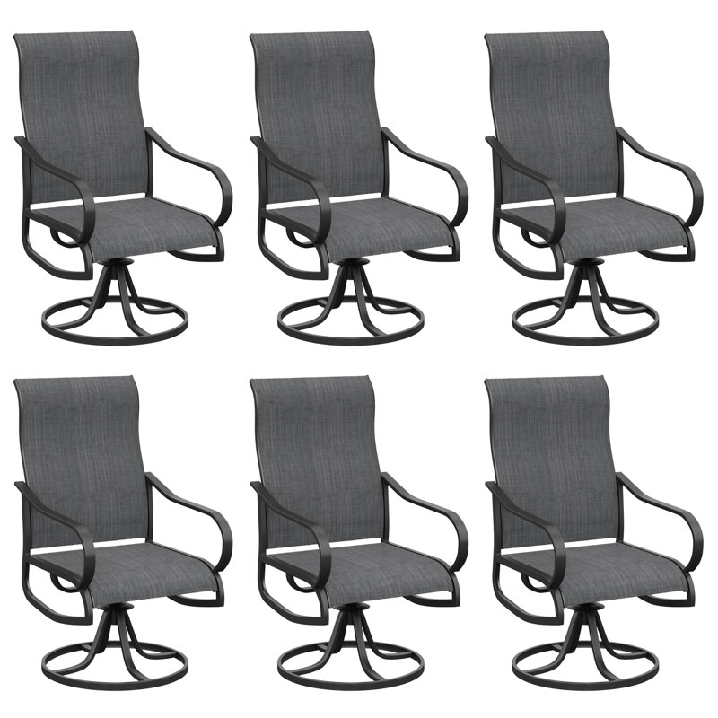 Fauteuil de patio pivotant Joclynn, Gris foncé
