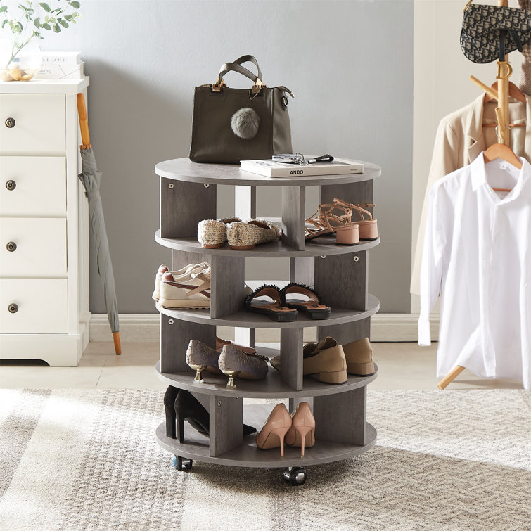 Organize It All 4-Tier 16 Pair Shoe Rack Stackable with Chrome