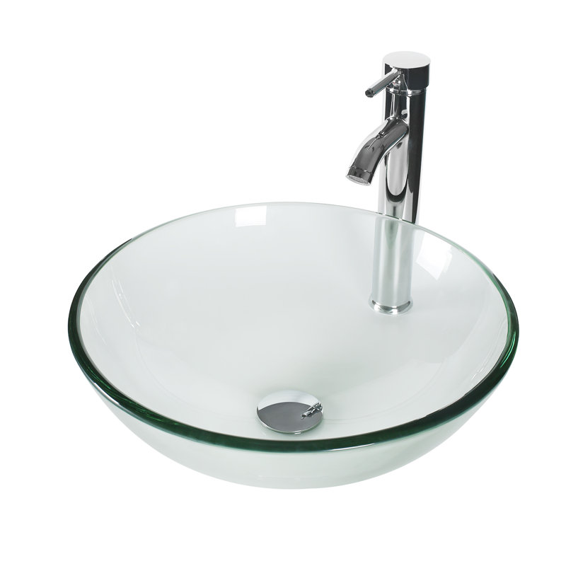 Ensemble de meuble-lavabo simple 36 po avec plateau en verre Conrado, Brun, Brun