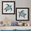 Bubble Blue Turtle I - ensemble de 2 peintures sur toile encadrées-1146726252-1146726227