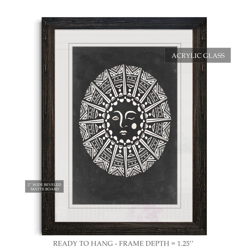 Moon Light I '- reproduction d'art encadrée, H 44 po x l 32 po x P 1,25 po, Papier avec cadre noir, Blanc