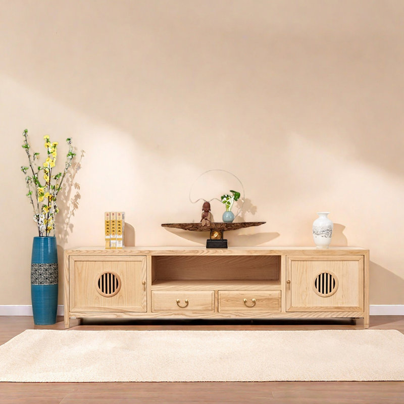 Solid wood new Chinese style TV cabinet