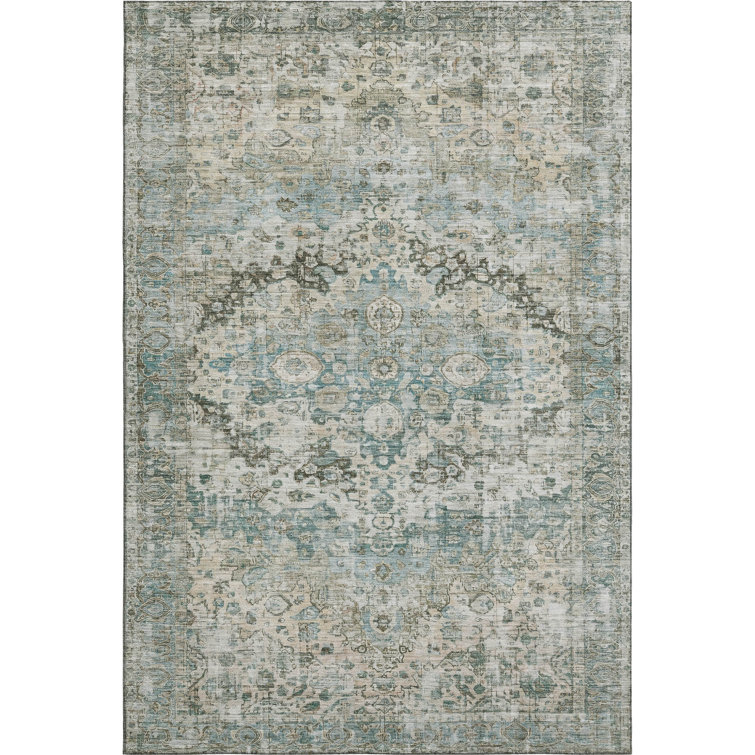 Premium Machine Washable Lubbers AMF1755 Border Rug