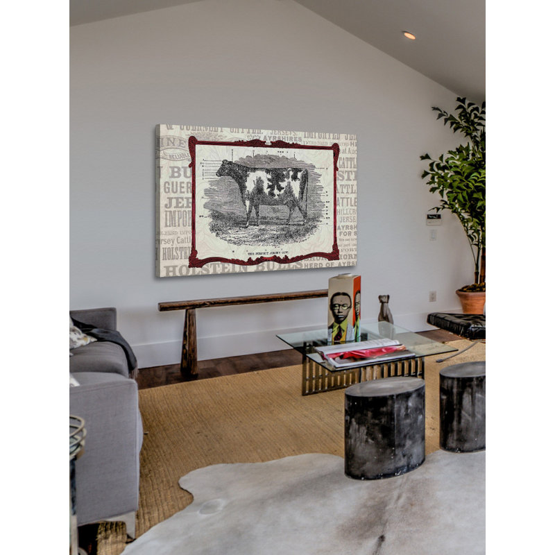 Cow - Wrapped Canvas Print, 30cm H x 45cm W x 3.81cm D