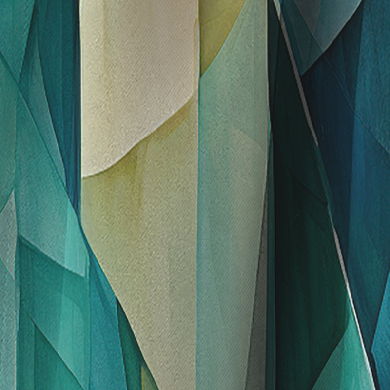 Tessellations bleu sarcelle - Rideau formes abstraites - Rideau occultant - 1 panneaux, L 52 po x L 84 po