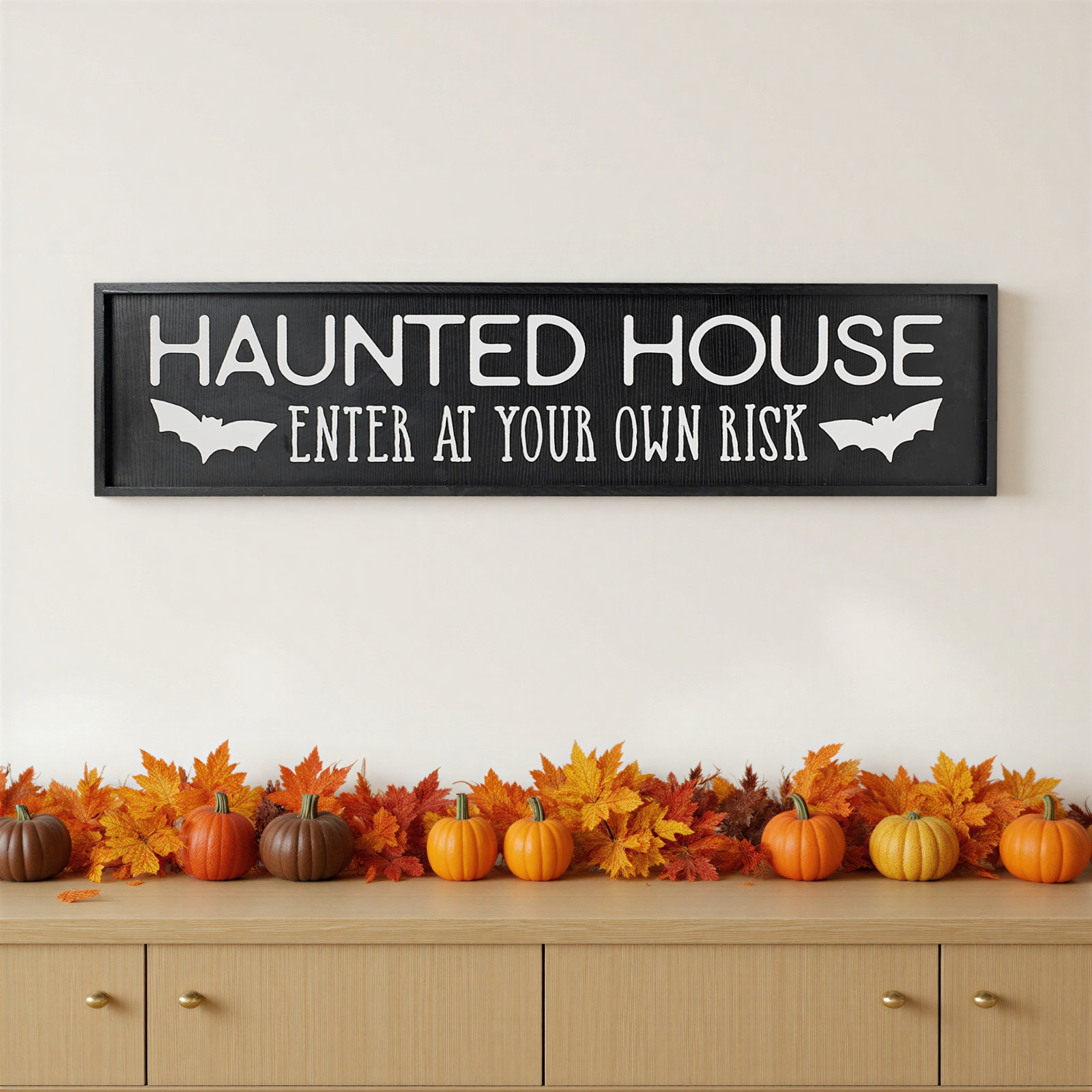 48 In. Wood Halloween Engraved Wall Sign