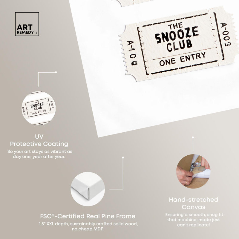 «Snooze Club Entrée», impression sur toile par Art Remedy, Toile tendue avec châssis, H 30 po x l 20 po