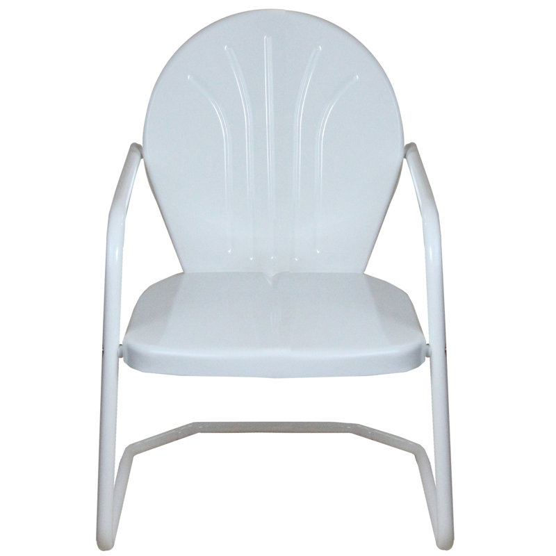Fauteuil tulipe rétro d'extérieur 34 pouces, Blanc