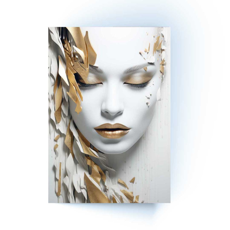 «Golden Woman», ensemble de 3 reproductions d'art sur acrylique, H 47 po x l 97 po x P 1 po