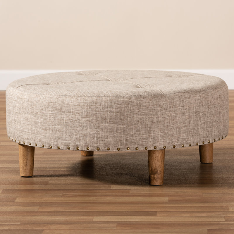 Duggans Tufted Cocktail Ottoman 13.39" H, Beige