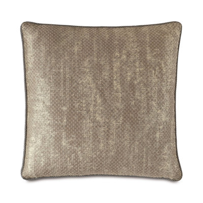 Indochine Metallic Square Linen Blend Pillow Cover & Insert