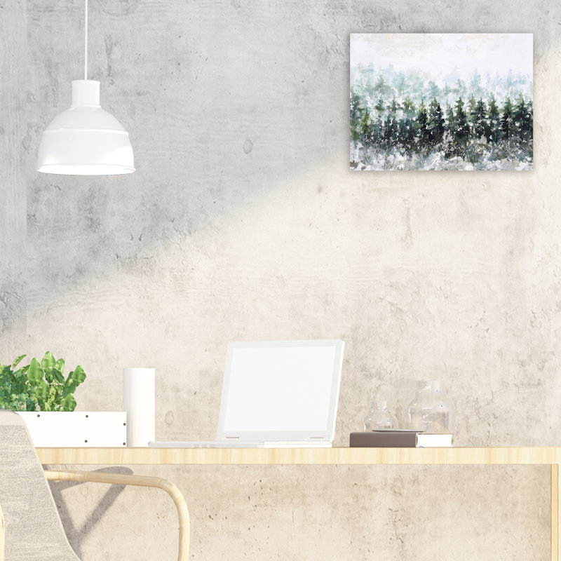 Forêt - peinture sur toile tendue, H 12 po x l 16 po x P 1,5 po