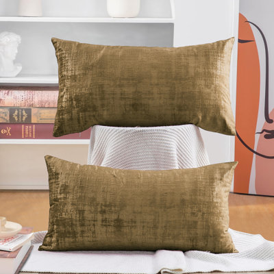 Housse de coussin rectangulaire en velours texturé