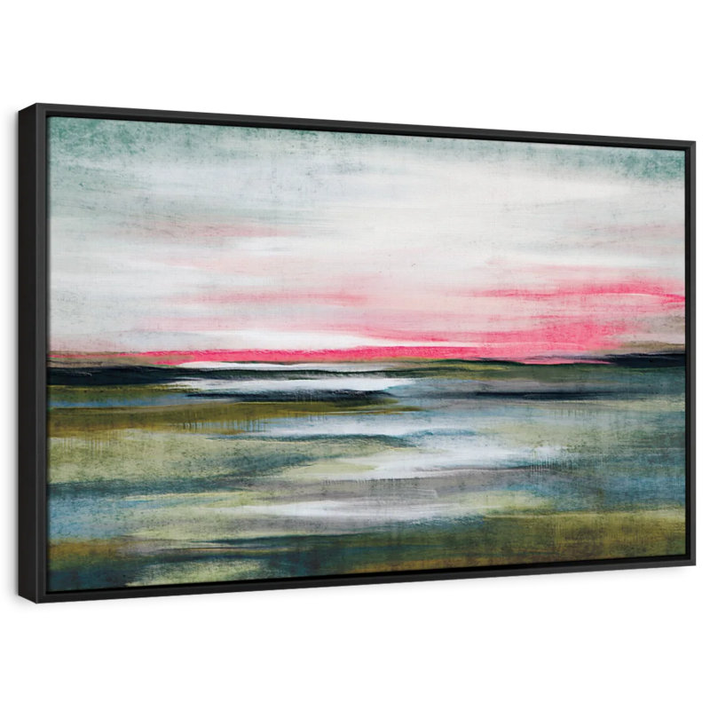 Abstrait «Greenfield Landscape Abstract Canvas Print», H 29 po x l 43 po