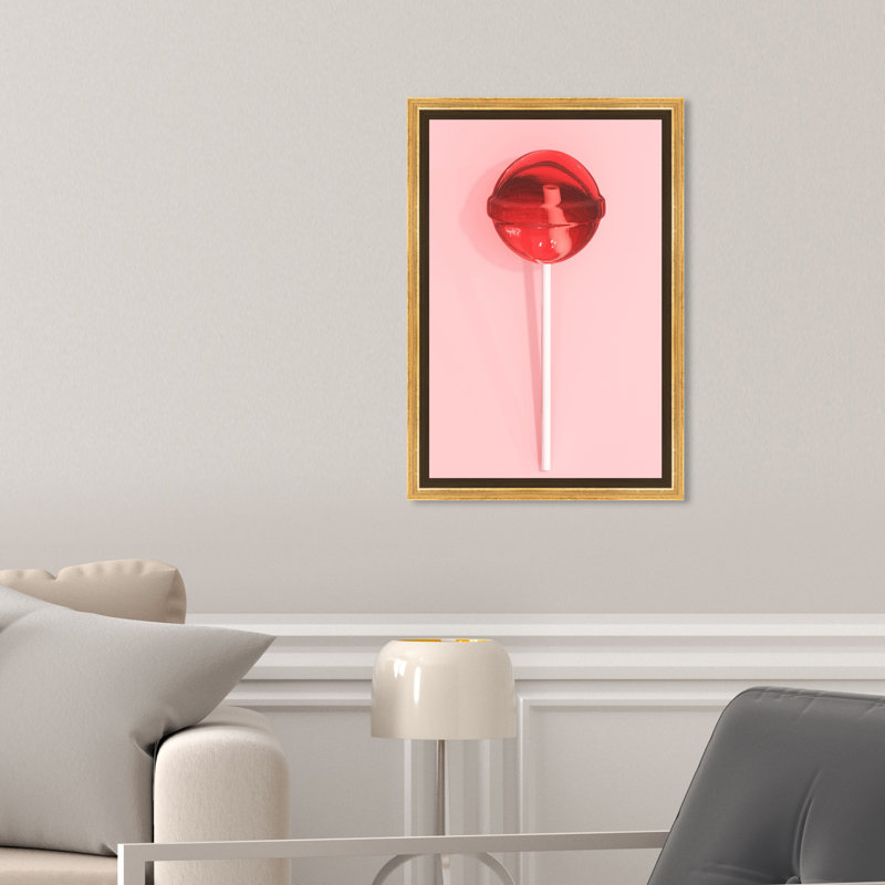Sucette - peinture, H 15 po x l 10 po, Encadrement doré, Noir