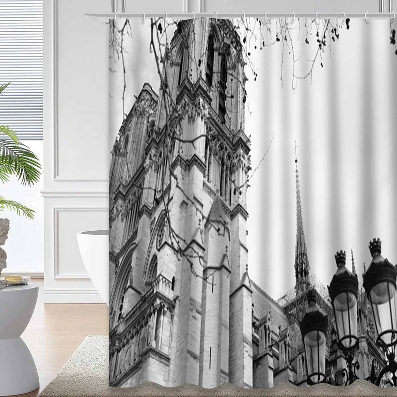 Rideau de douche Paris avec 12 crochets Paris, L 72 po x l 84 po