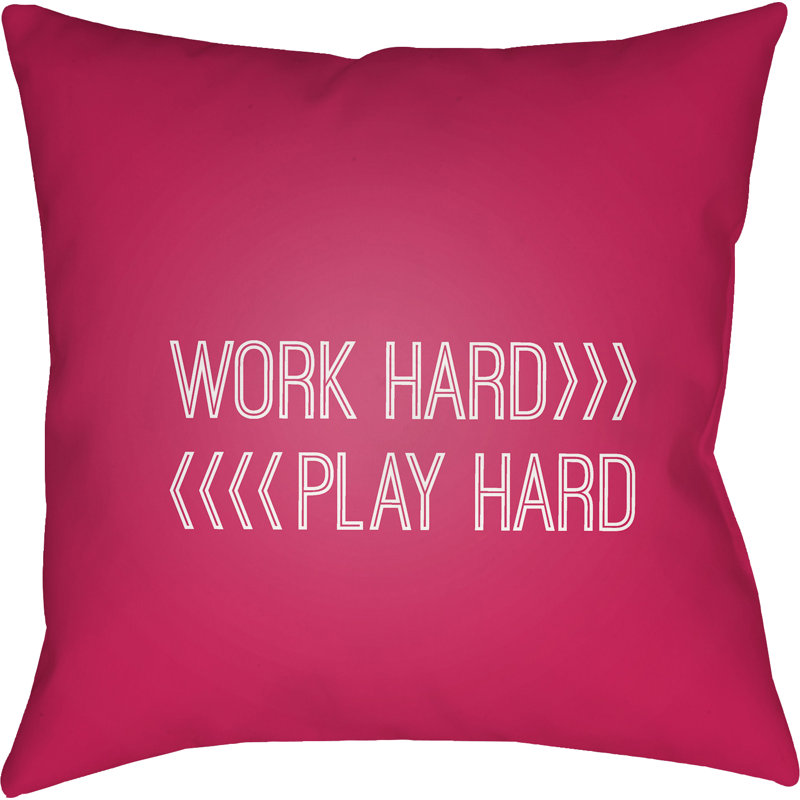  Indoor/Outdoor Throw Pillow, 18" H x 18" W x 4" D, Red