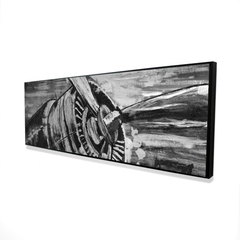 Toile d'hélice d'avion rétro - décor industriel gris