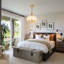 Lustre moderne à dôme 3 lumières à intensité variable 
