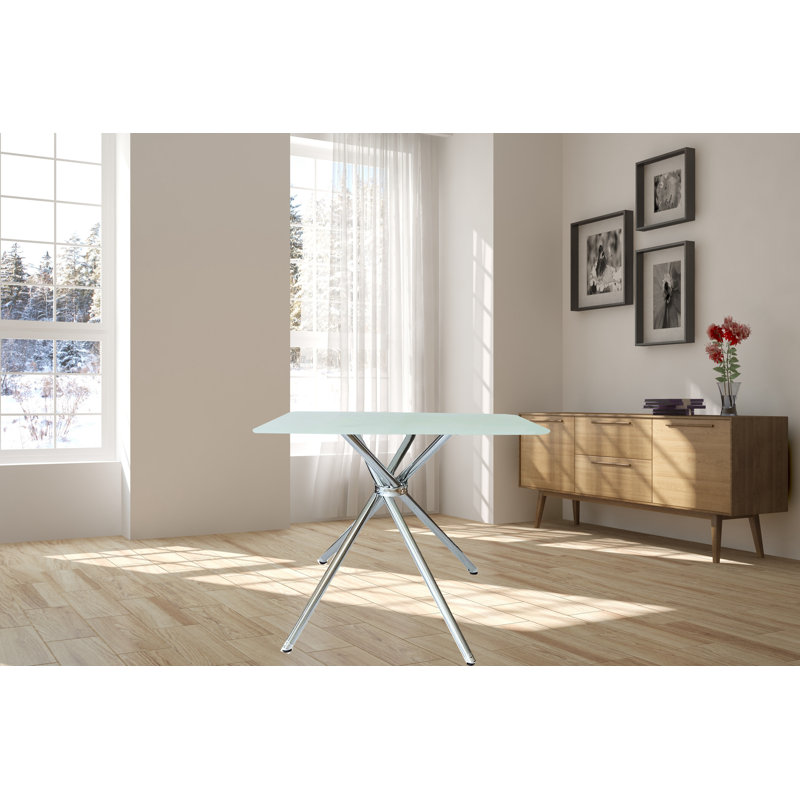 Table carrée 36 "en verre trempé givré